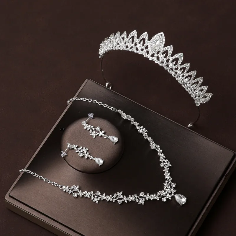 Bridal Jewelry Sets Bride Wedding Collection Set Wedding Accessories For Women Crown Tiara Necklace Earrings Jewelry Set