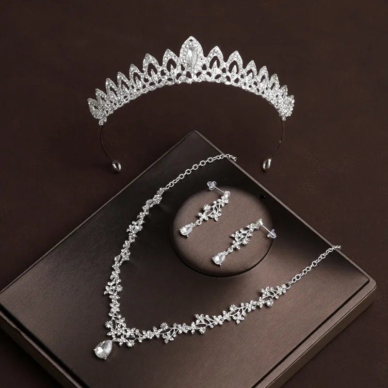 Bridal Jewelry Sets Bride Wedding Collection Set Wedding Accessories For Women Crown Tiara Necklace Earrings Jewelry Set