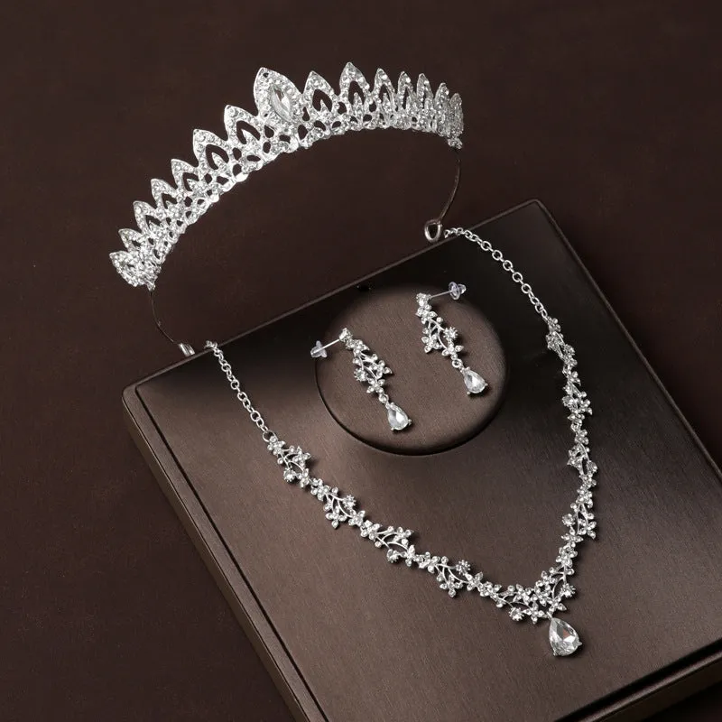 Bridal Jewelry Sets Bride Wedding Collection Set Wedding Accessories For Women Crown Tiara Necklace Earrings Jewelry Set