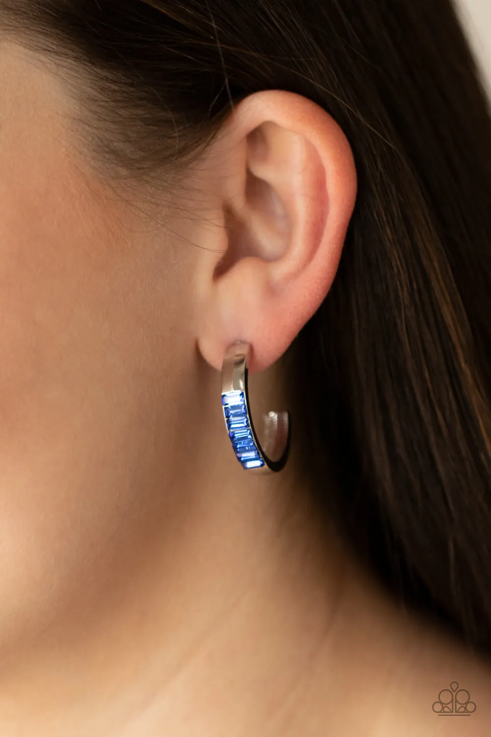 Bursting With Brilliance - Blue Bling Earrings - Paparazzi