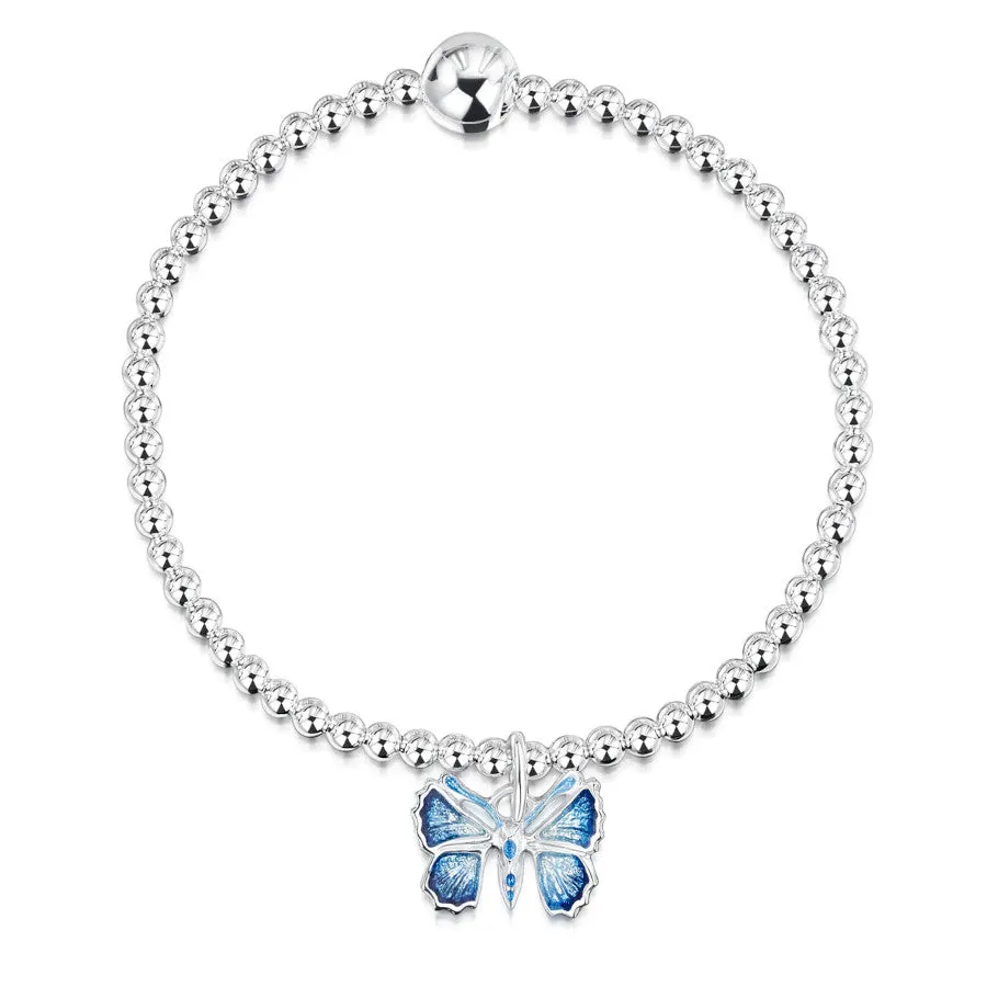 Butterfly Sterling Silver And Enamel Bracelet - EBL0286-HOLLY