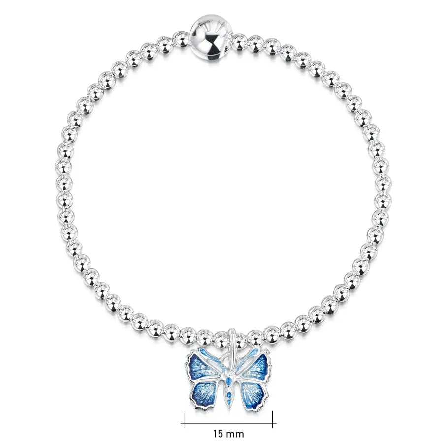 Butterfly Sterling Silver And Enamel Bracelet - EBL0286-HOLLY