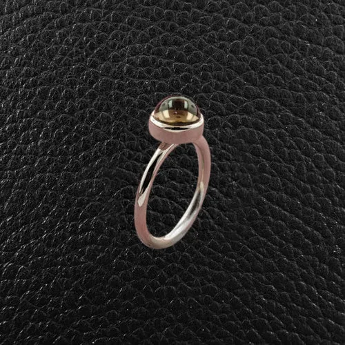 Cabochon Smokey Topaz Ring