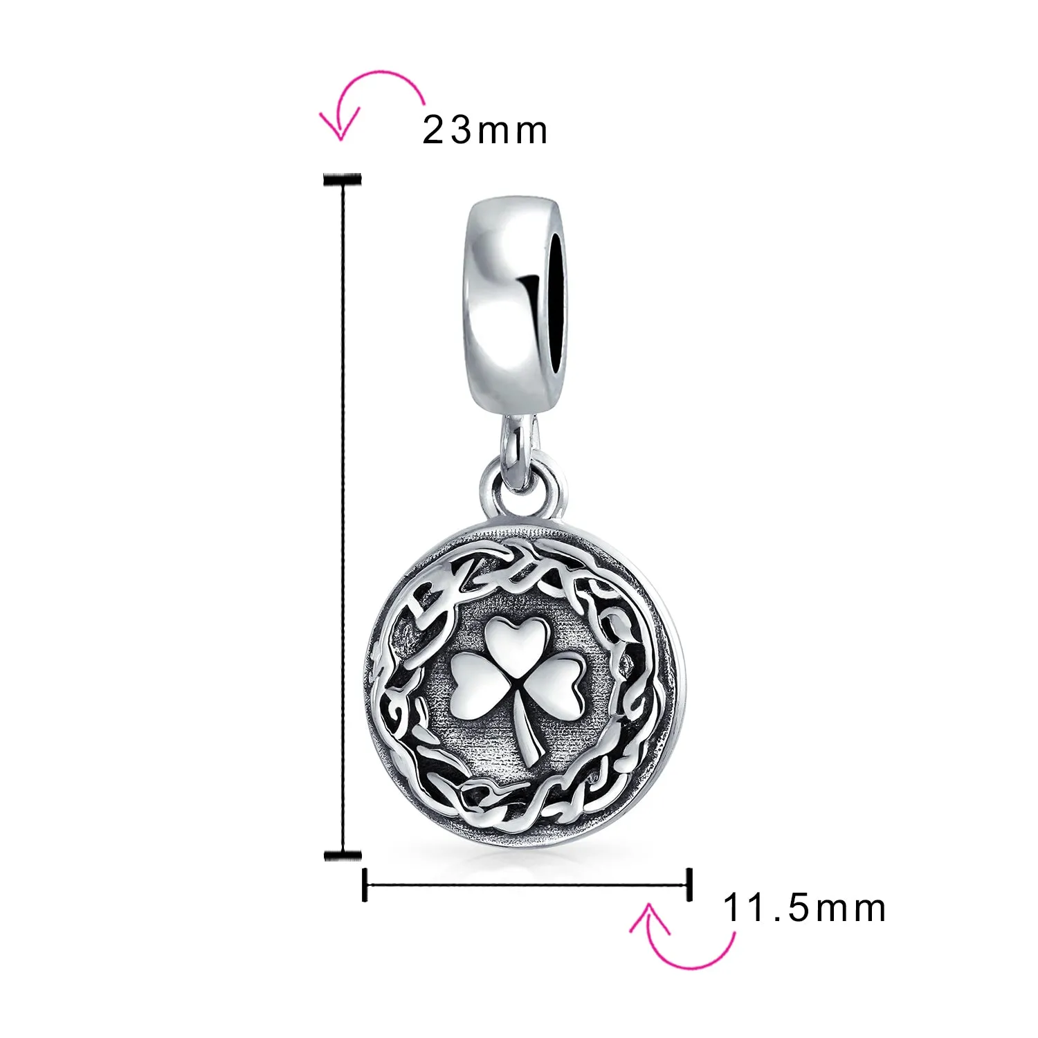 Celtic Love Knot Infinity Trinity Cross Dangle Bead Charm .925 Silver