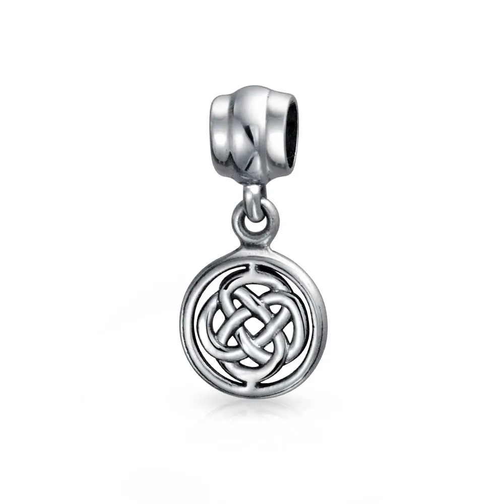 Celtic Love Knot Infinity Trinity Cross Dangle Bead Charm .925 Silver