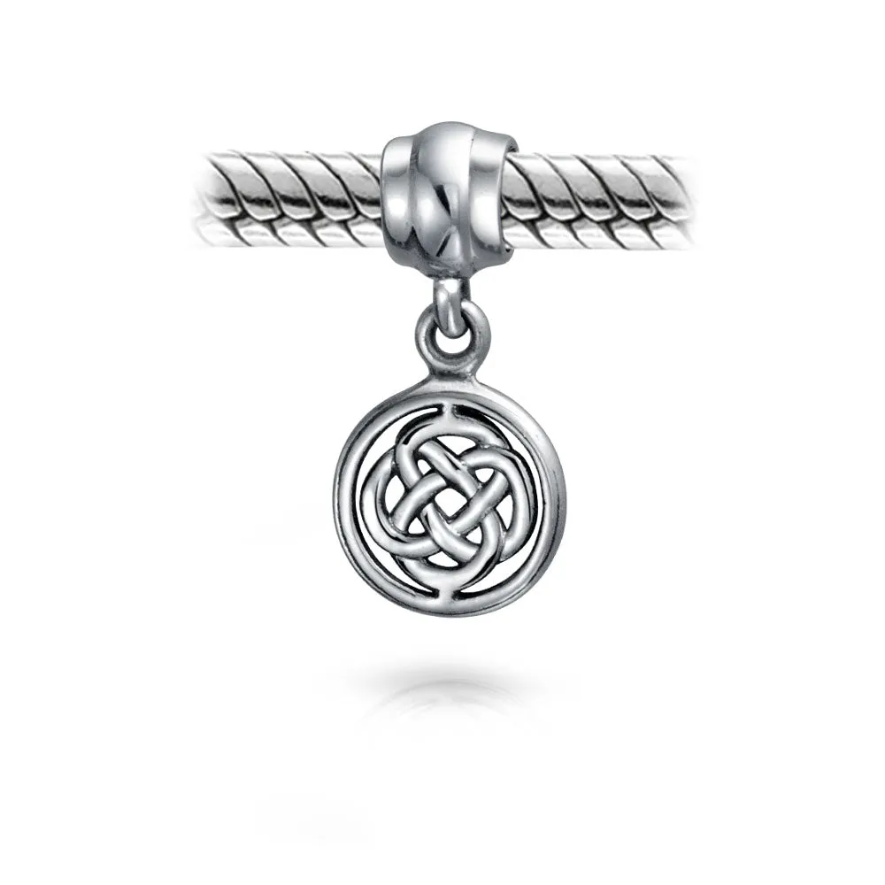 Celtic Love Knot Infinity Trinity Cross Dangle Bead Charm .925 Silver