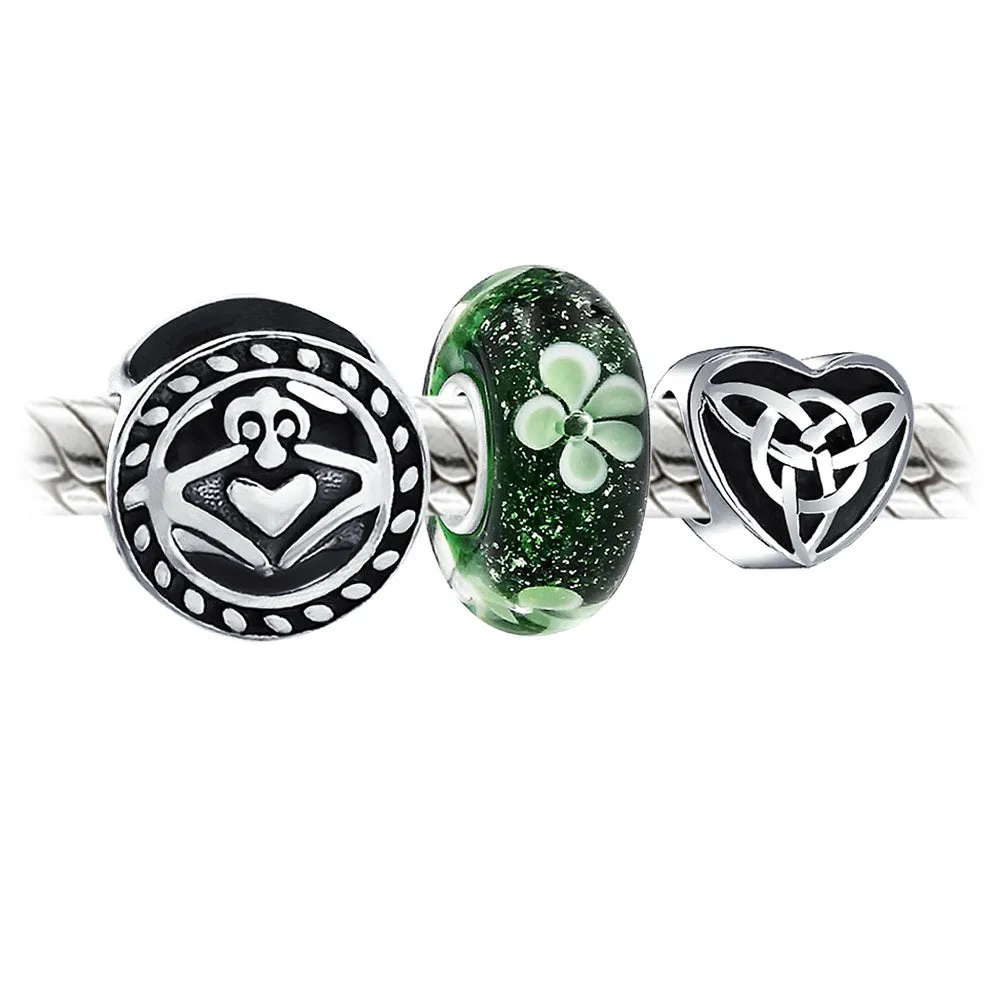 Celtic Love Knot Infinity Trinity Cross Dangle Bead Charm .925 Silver