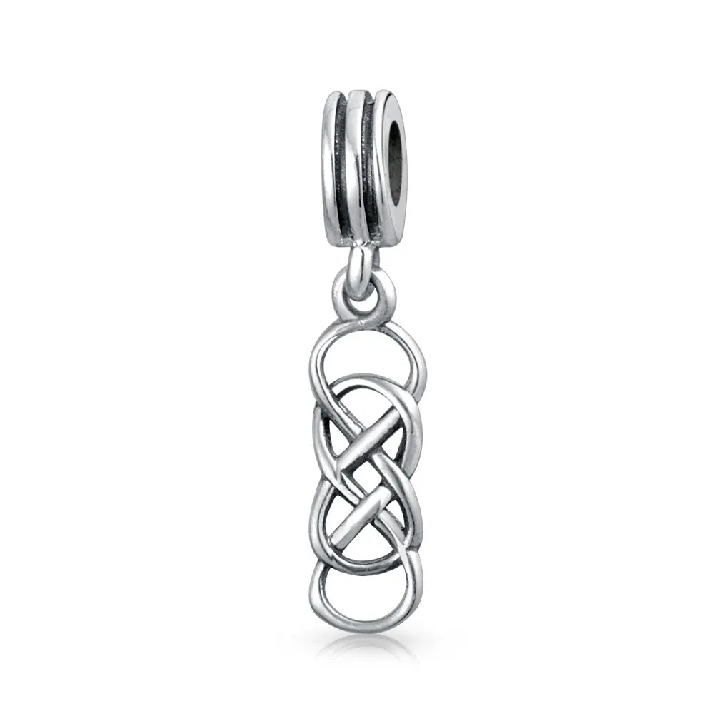 Celtic Love Knot Infinity Trinity Cross Dangle Bead Charm .925 Silver