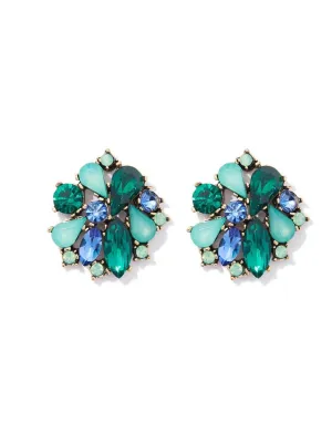 Cosette Emerald Gem Cluster Earrings