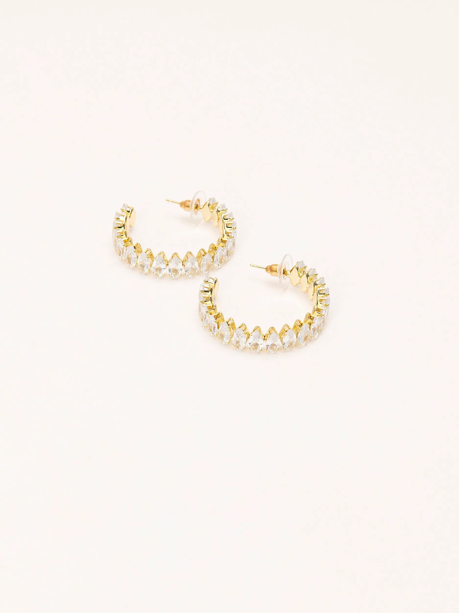 Crystal C-Hoop Earrings