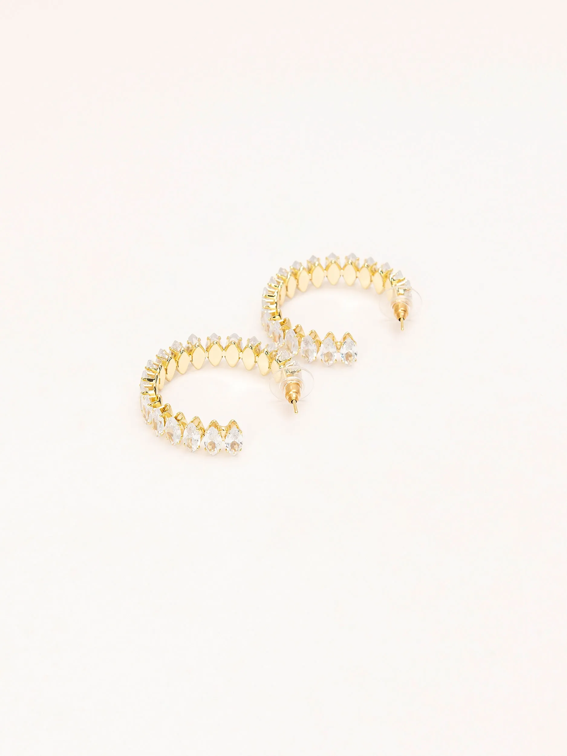 Crystal C-Hoop Earrings