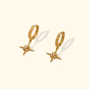 Crystal Vega Stars Hoop Earrings