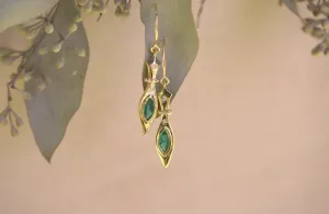 Dagger Emerald Drop Earrings