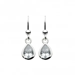 Dew Sterling Silver Cubic Zirconia Tear Stone Drop Earrings 5031CZ