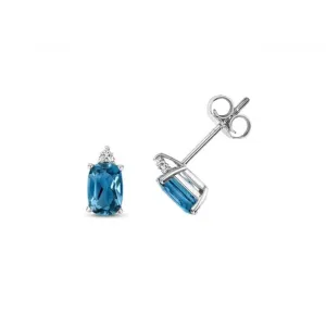 Diamond London Blue Topaz Stud Earrings ED275WLB