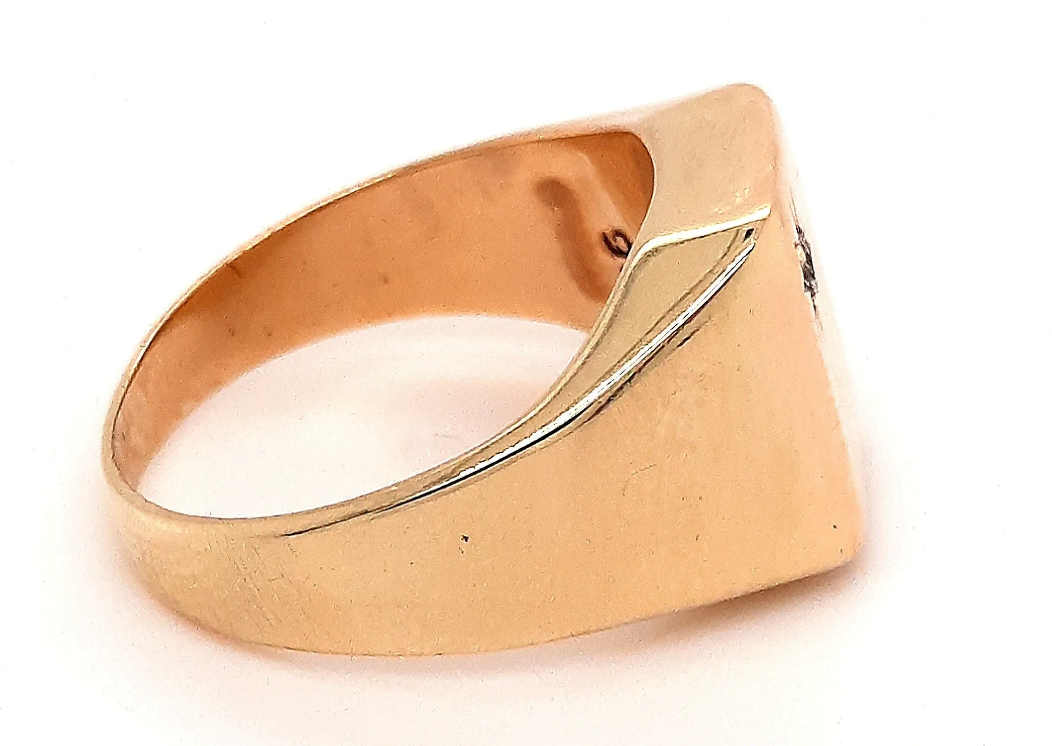 Diamond Yellow Gold Signet Ring