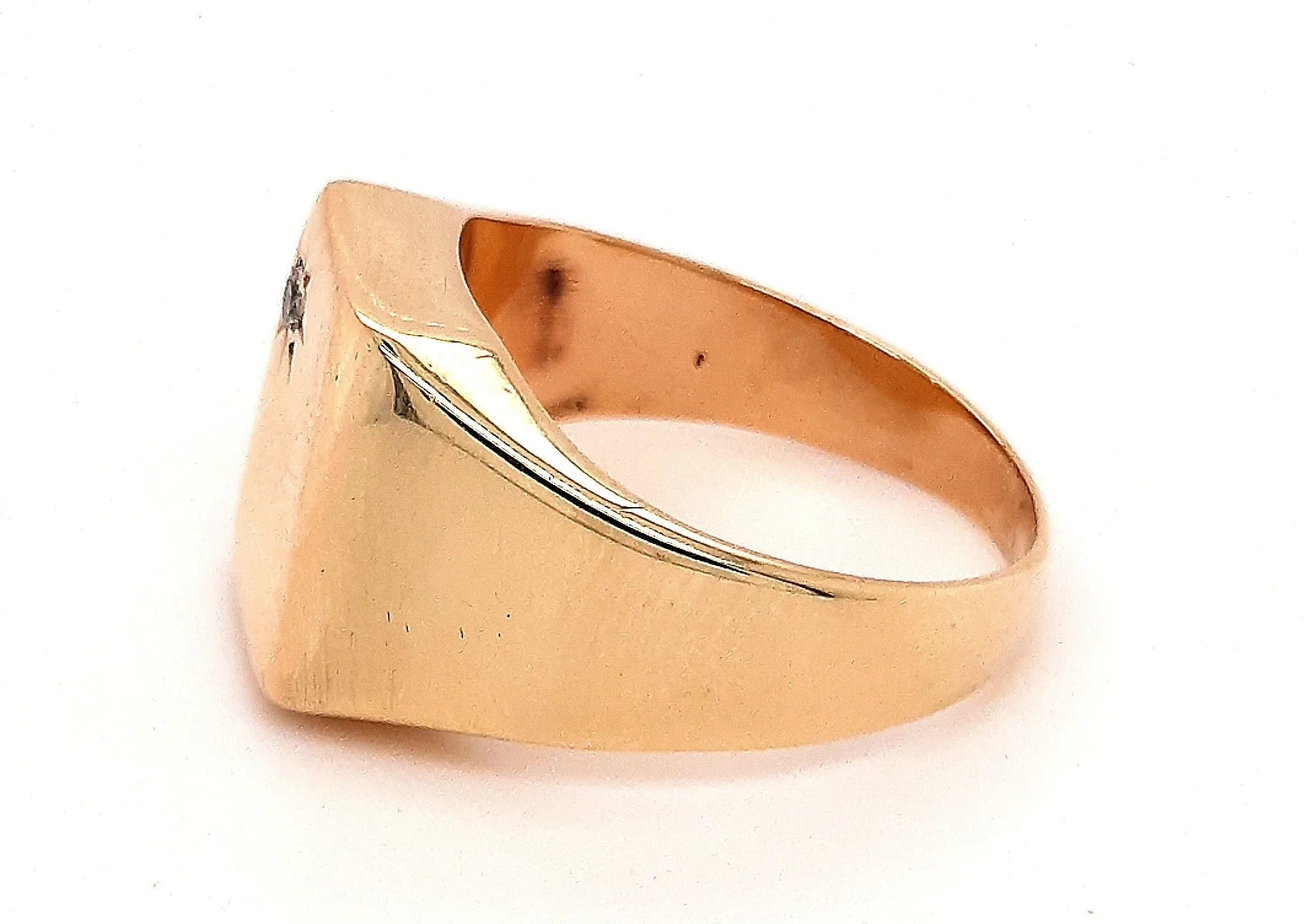 Diamond Yellow Gold Signet Ring