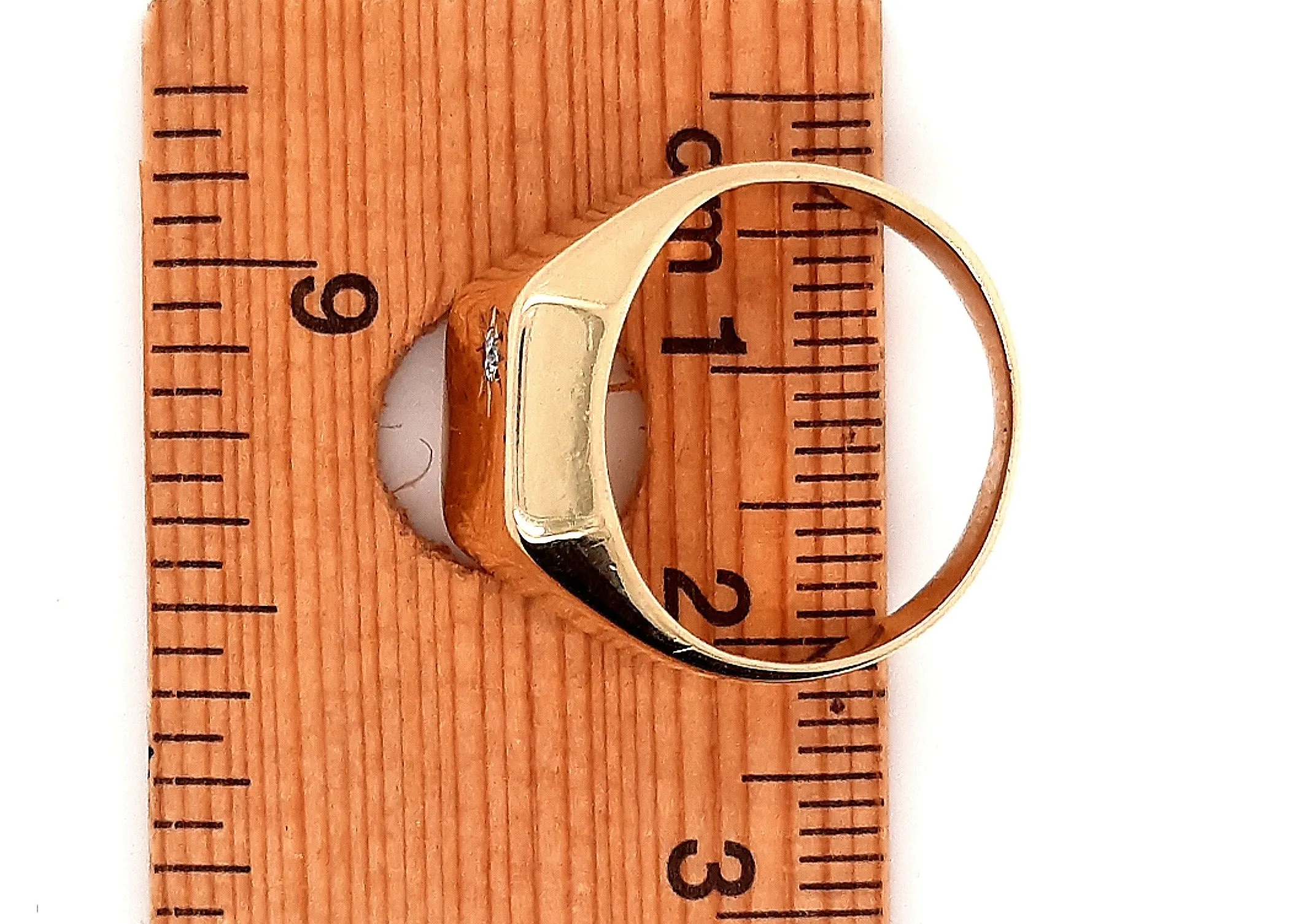 Diamond Yellow Gold Signet Ring