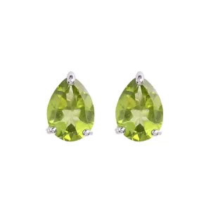 Earrings - Peridot Pear  Studs