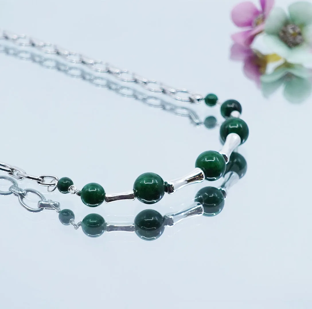 Elf Forest Jadeite Statement Necklace Set