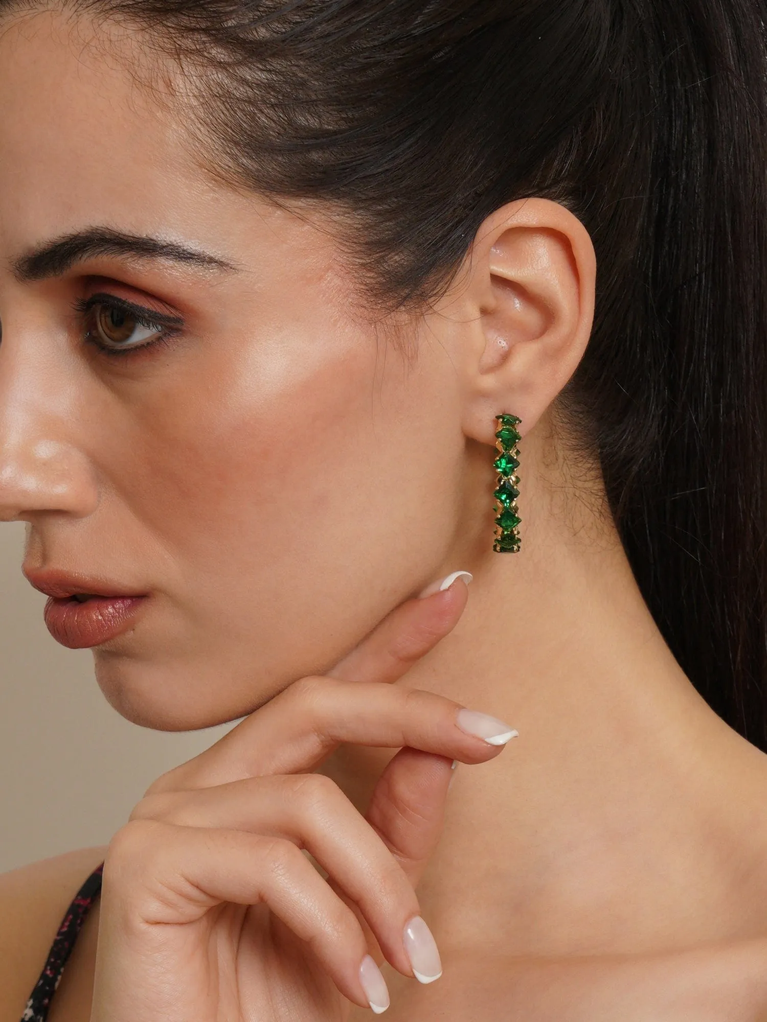 Emerald Large Hoop Earrings