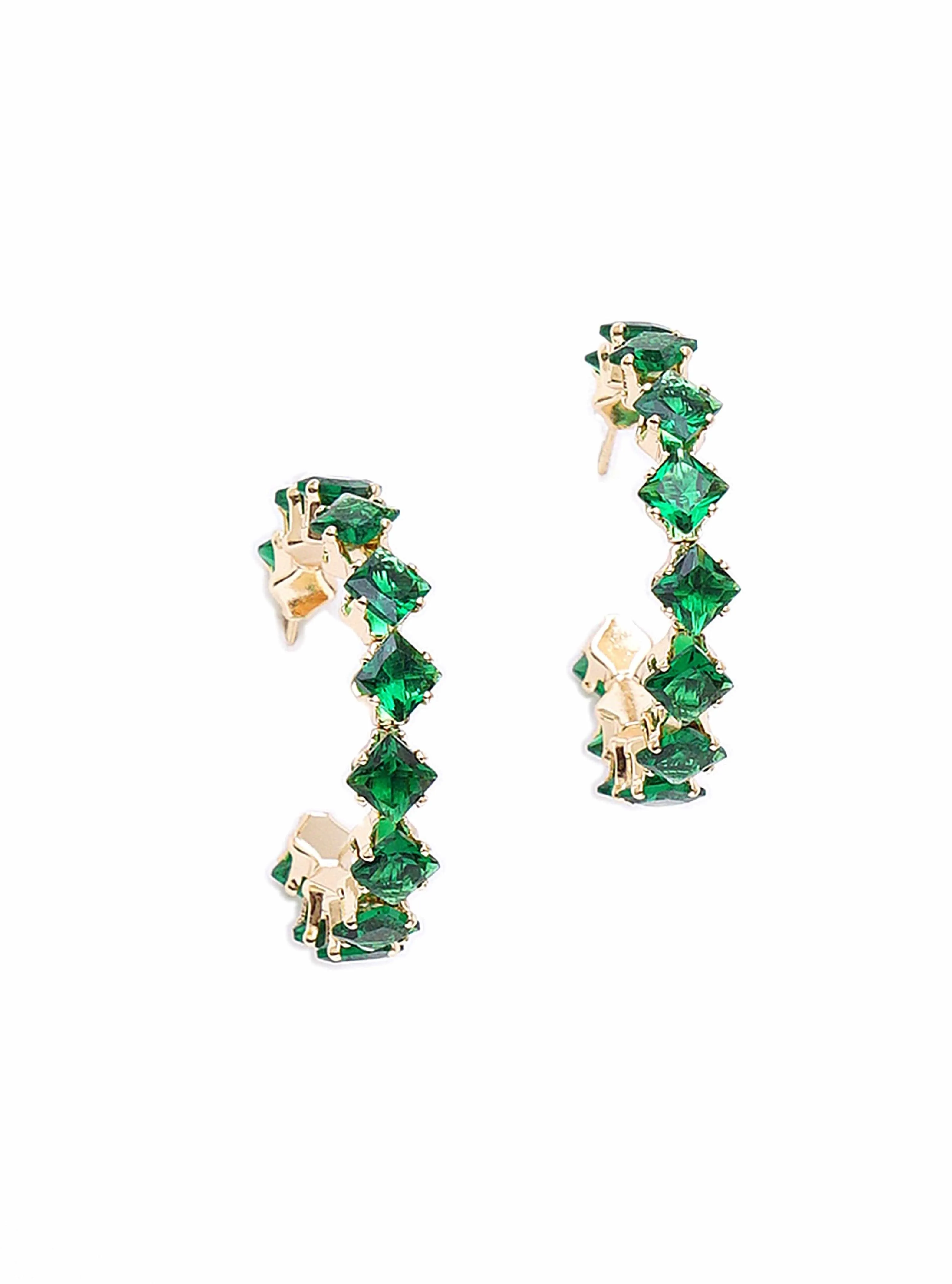 Emerald Large Hoop Earrings