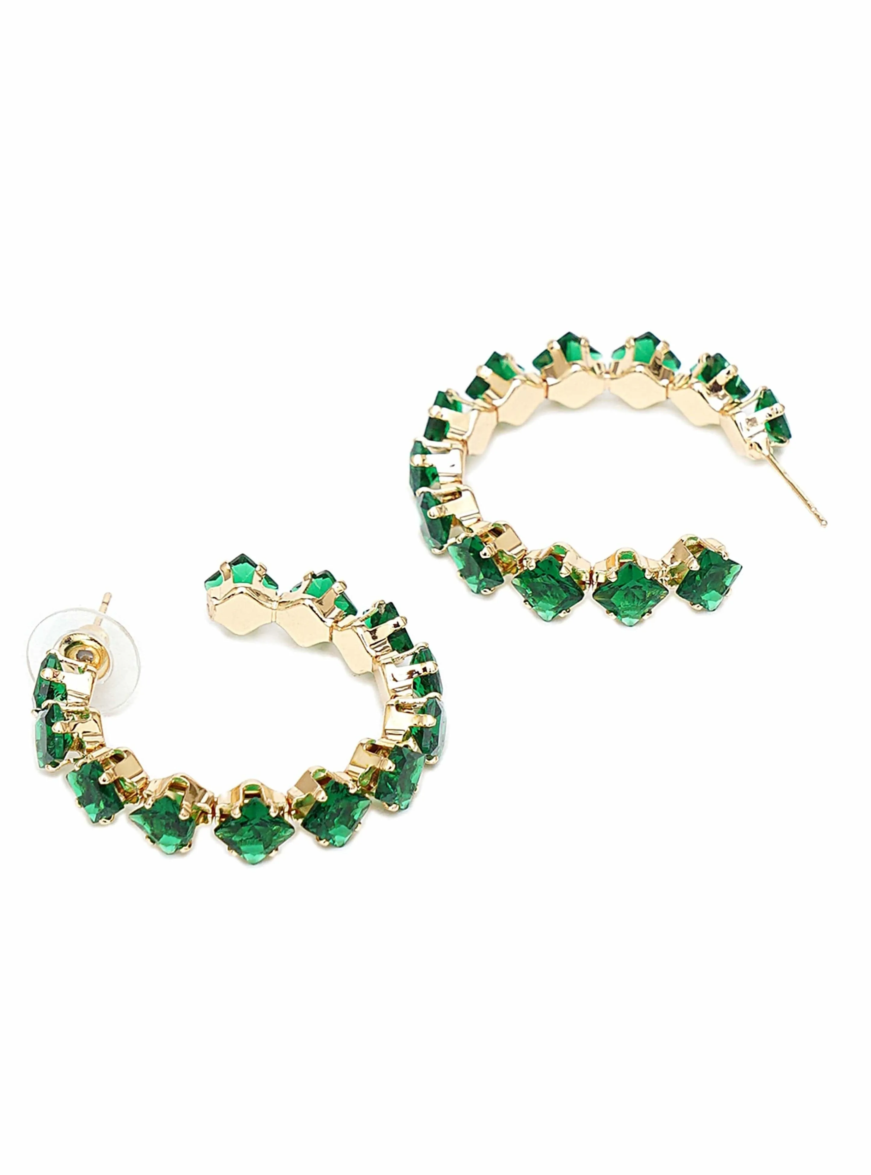 Emerald Large Hoop Earrings