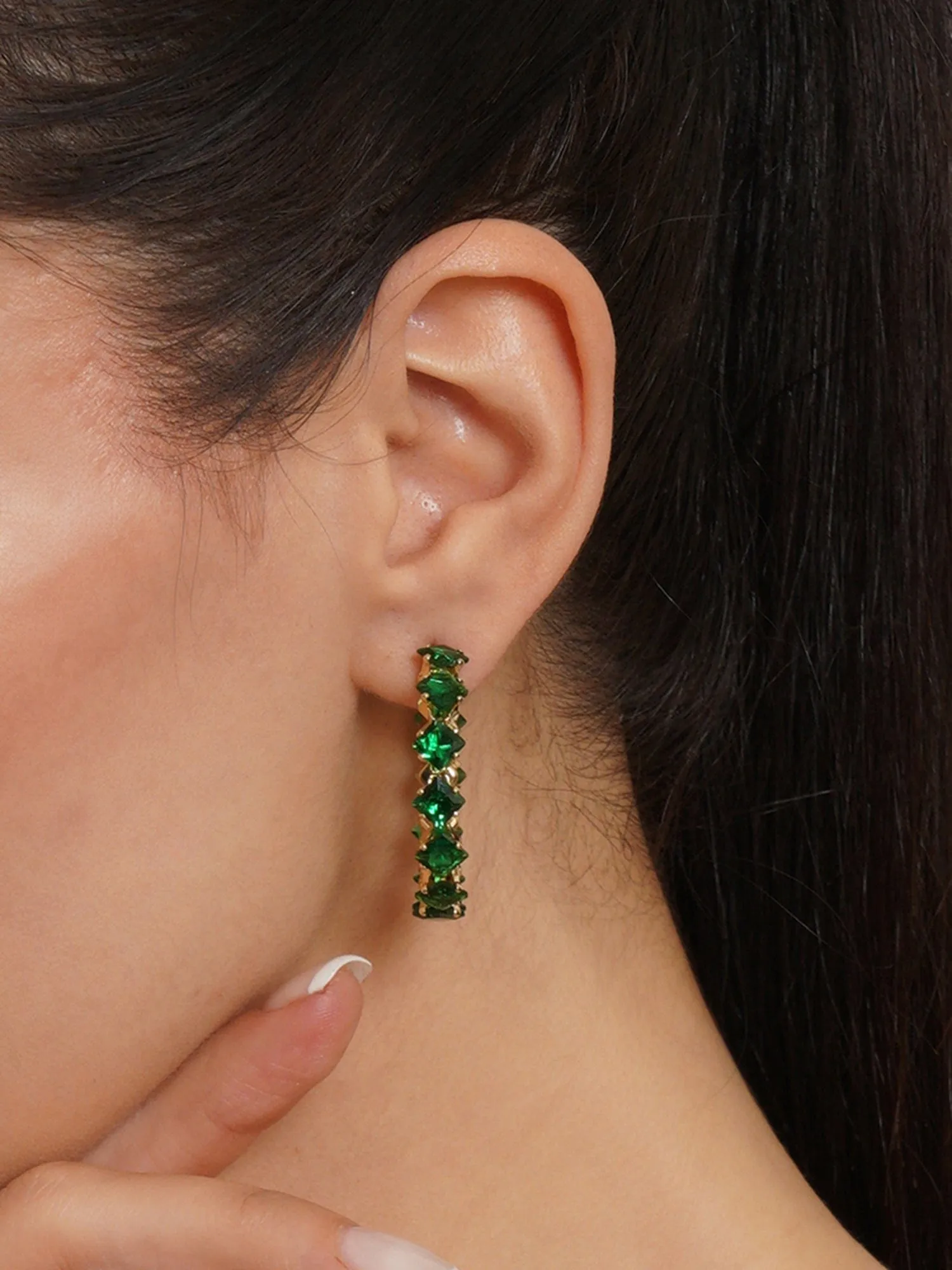 Emerald Large Hoop Earrings