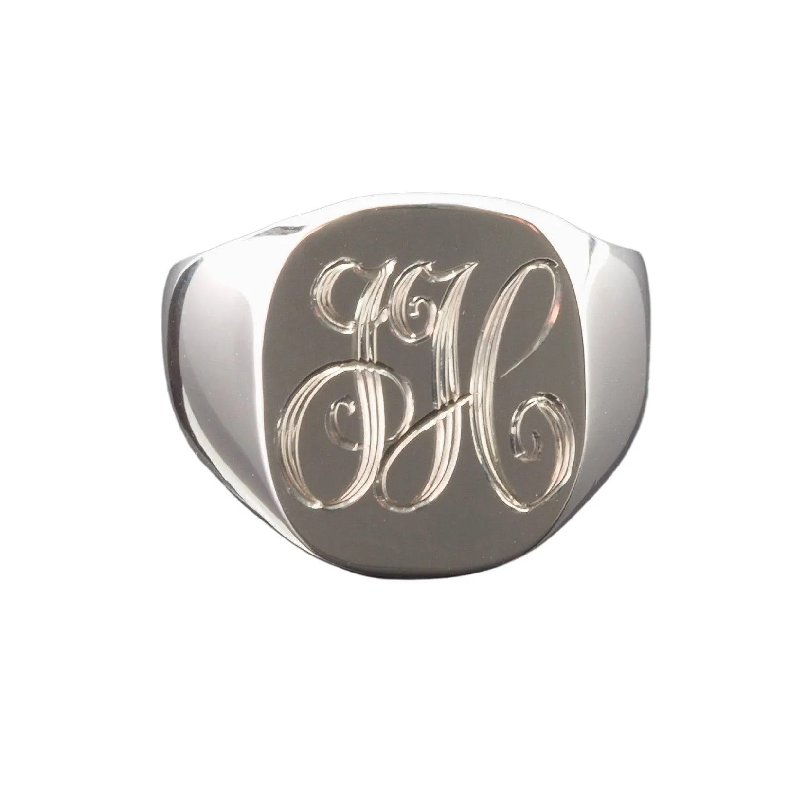 Engraved Signet Ring Sterling Silver