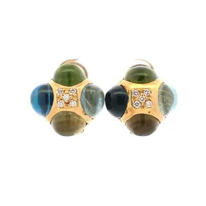 Estate18 Karat Multi Gemstone Laura Munder Earrings