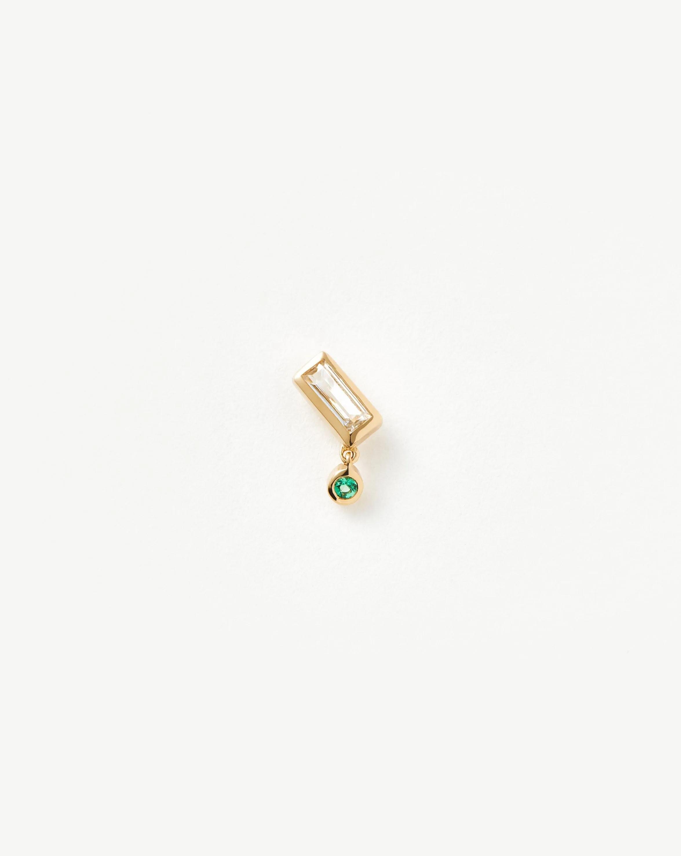 Fine Emerald Single Drop Stud Earring