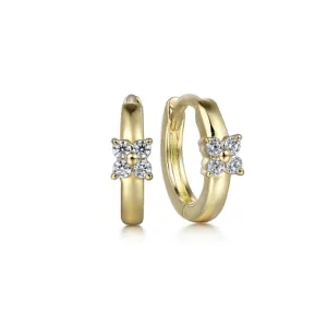 Gabriel & Co. 10MM Diamond Cluster Huggie Earrings