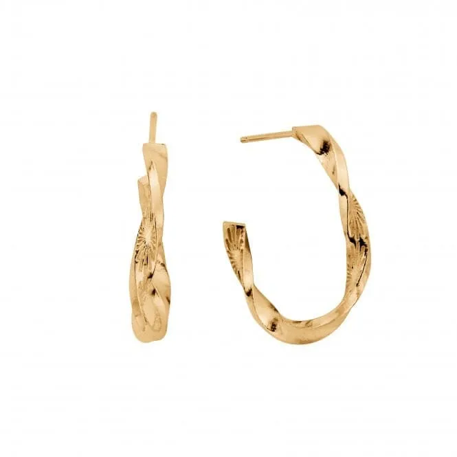 Gold Sun Twisted Hoop Earrings GEH3207