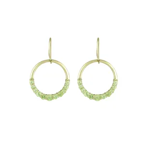 Graduated Peridot Fashion Dangle Earrings in 10K Yellow Gold