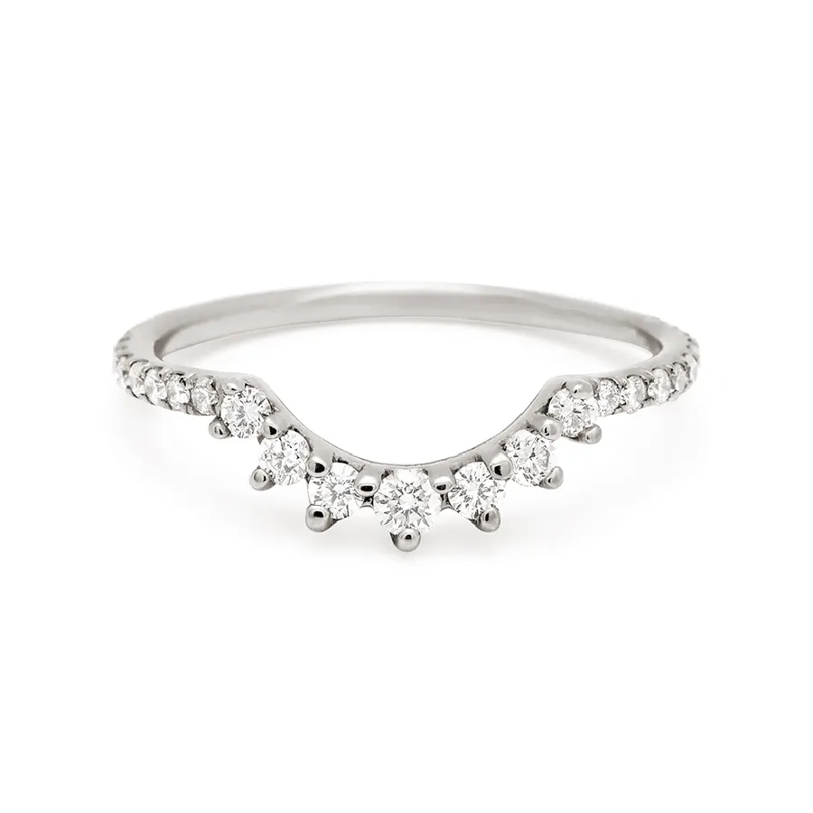 Grand Tiara Pavé Band - 14k Gold & White Diamond