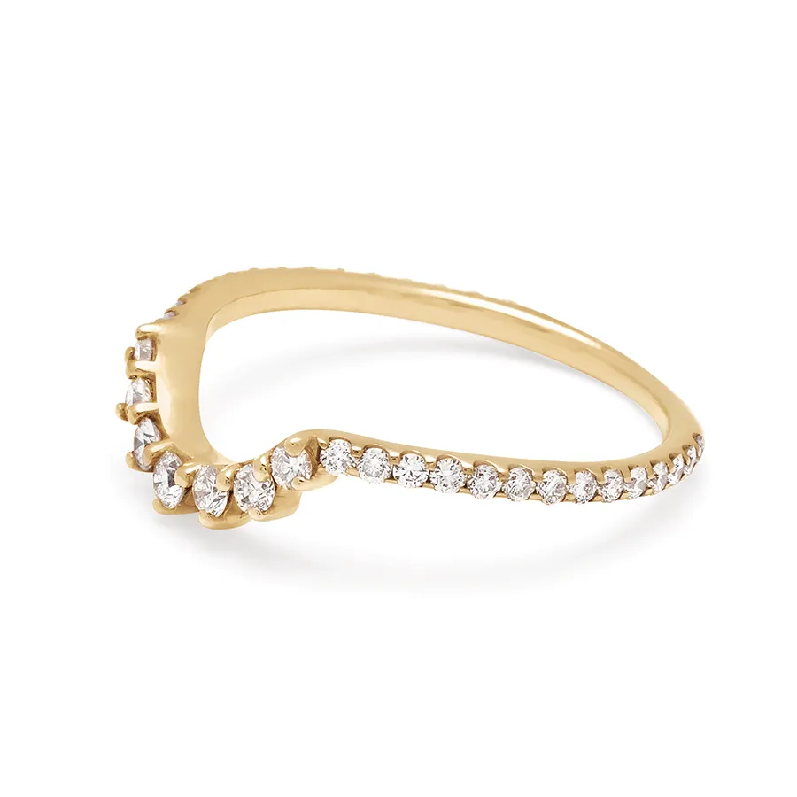 Grand Tiara Pavé Band - 14k Gold & White Diamond