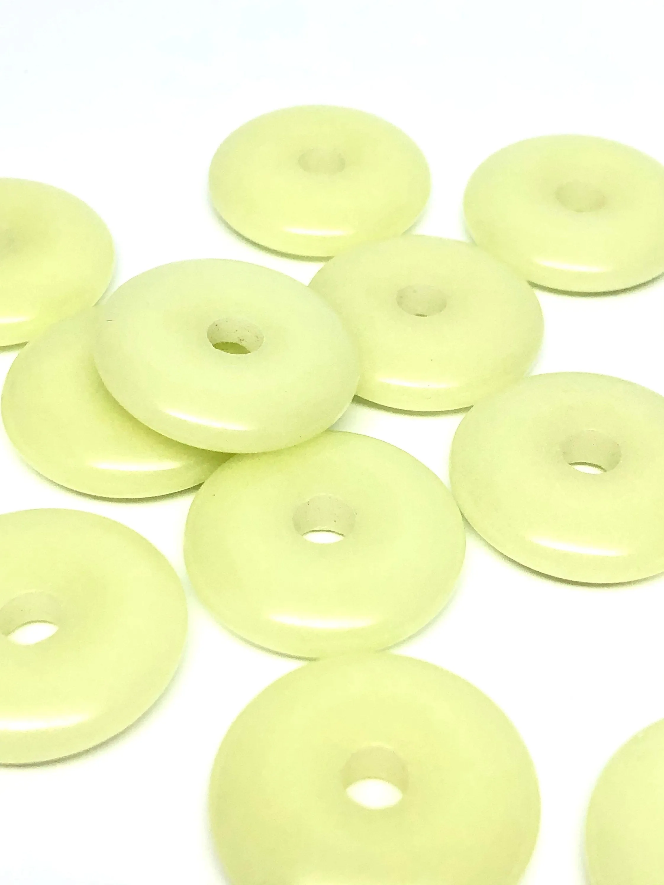 Green Glow In The Dark Donut Jade Beads Sku#BG152