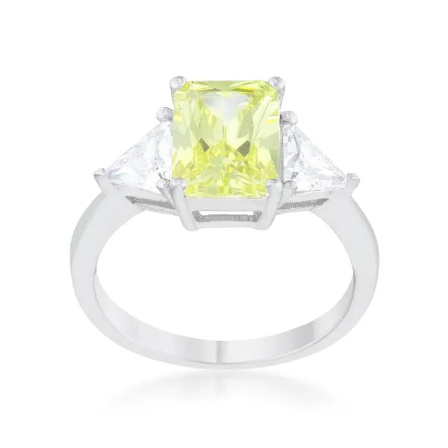 Gretchen 3ct Peridot Radiant CZ Cocktail Ring | 4.5ct