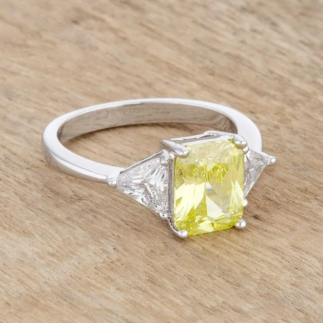 Gretchen 3ct Peridot Radiant CZ Cocktail Ring | 4.5ct