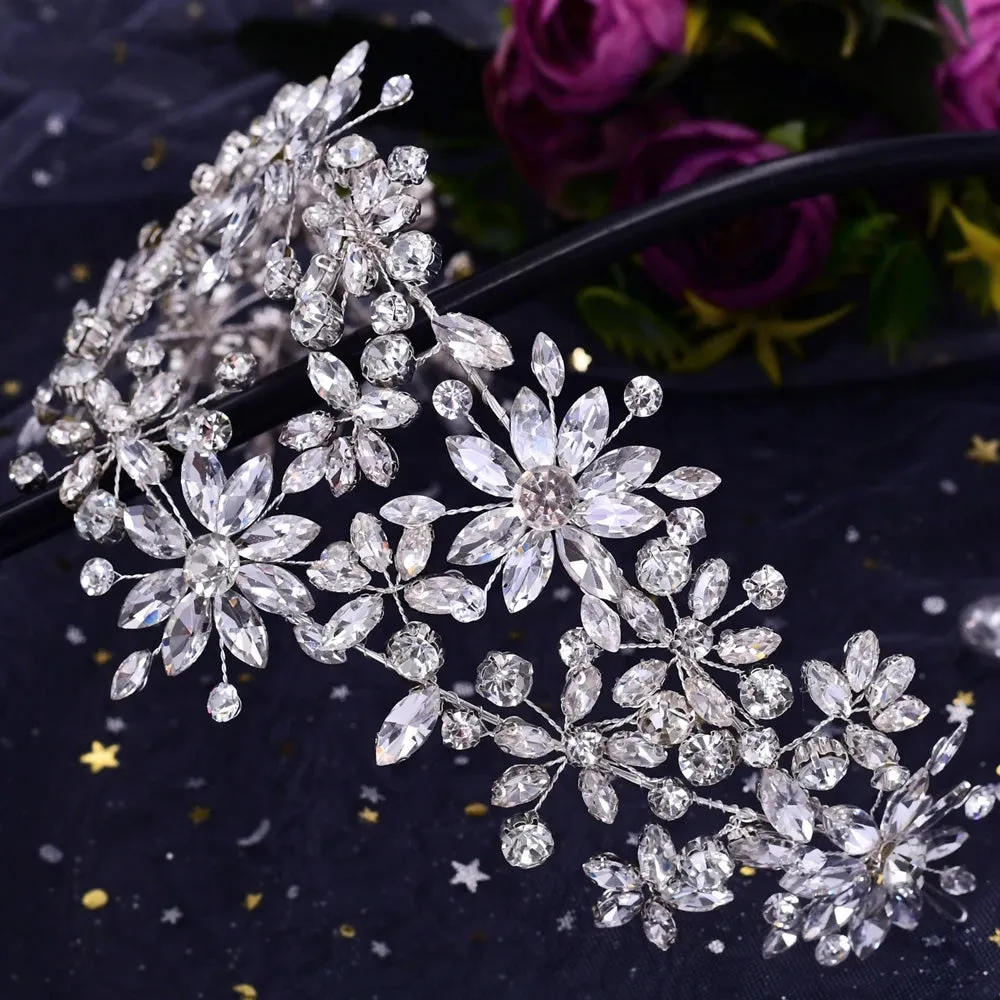 Handmade Headpiece Bridal Tiara Headband Rhinestone Hair Accessories