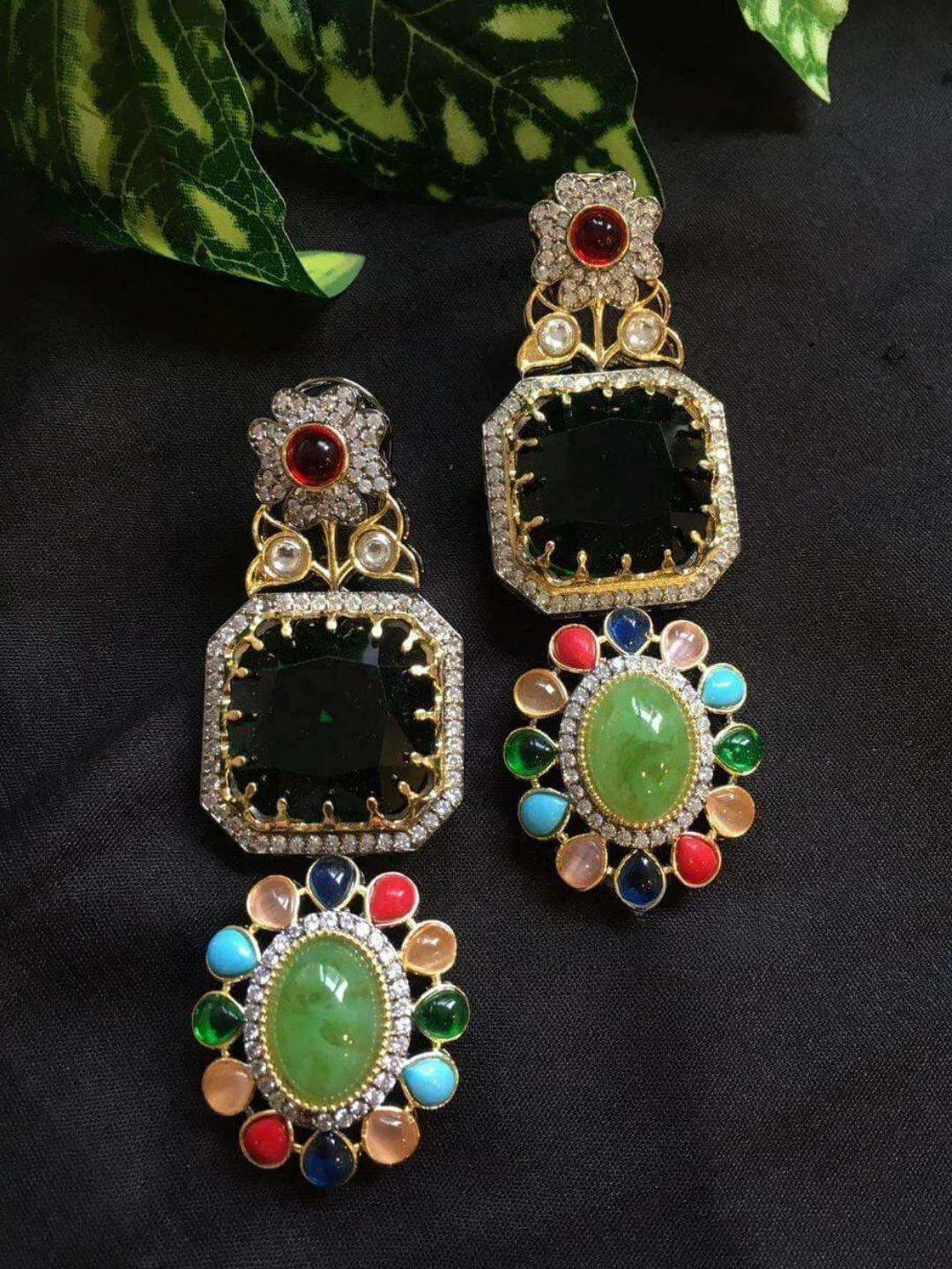 Hanging Sabyasachi Inspired Doublette Stone Earings