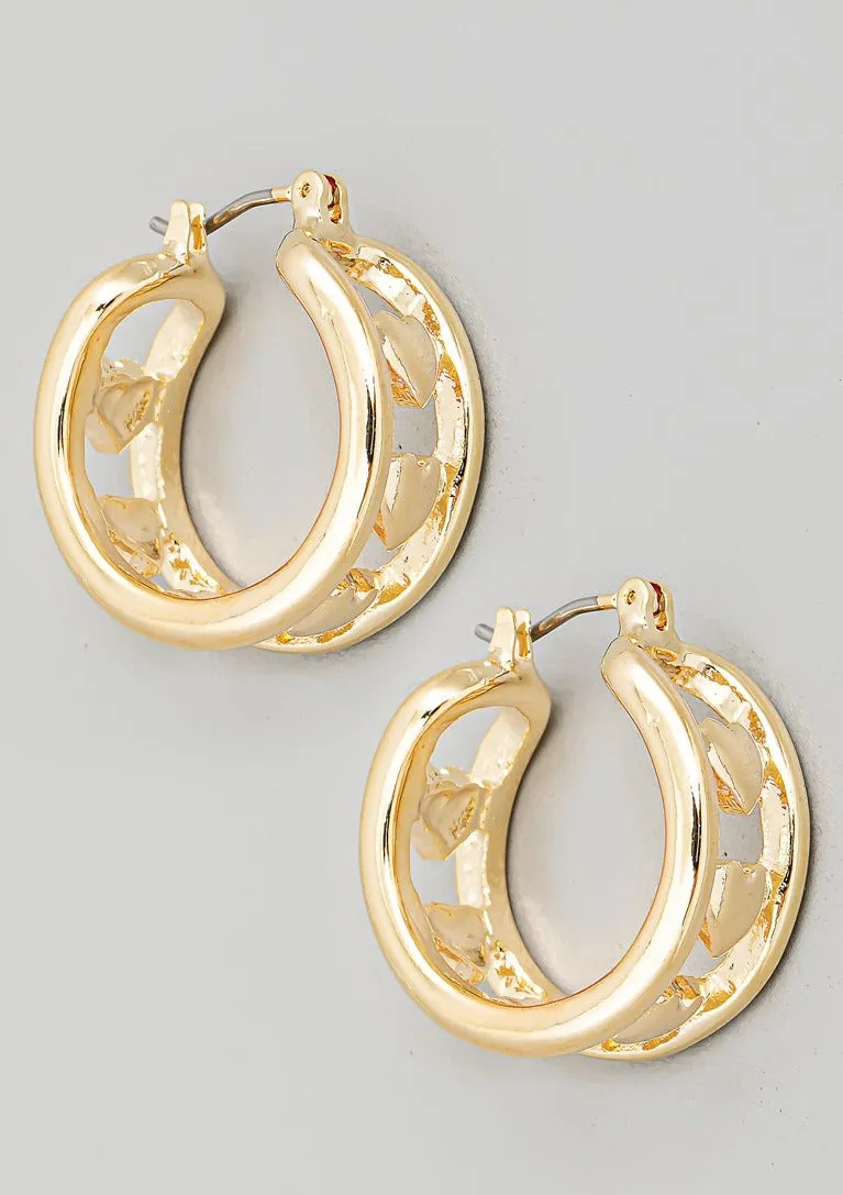 Heart Pattern Mini Hoop Earrings