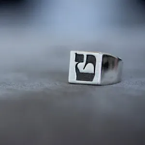 Hebrew Letter TET Signet Ring  טבעת חותם האות טי"ת