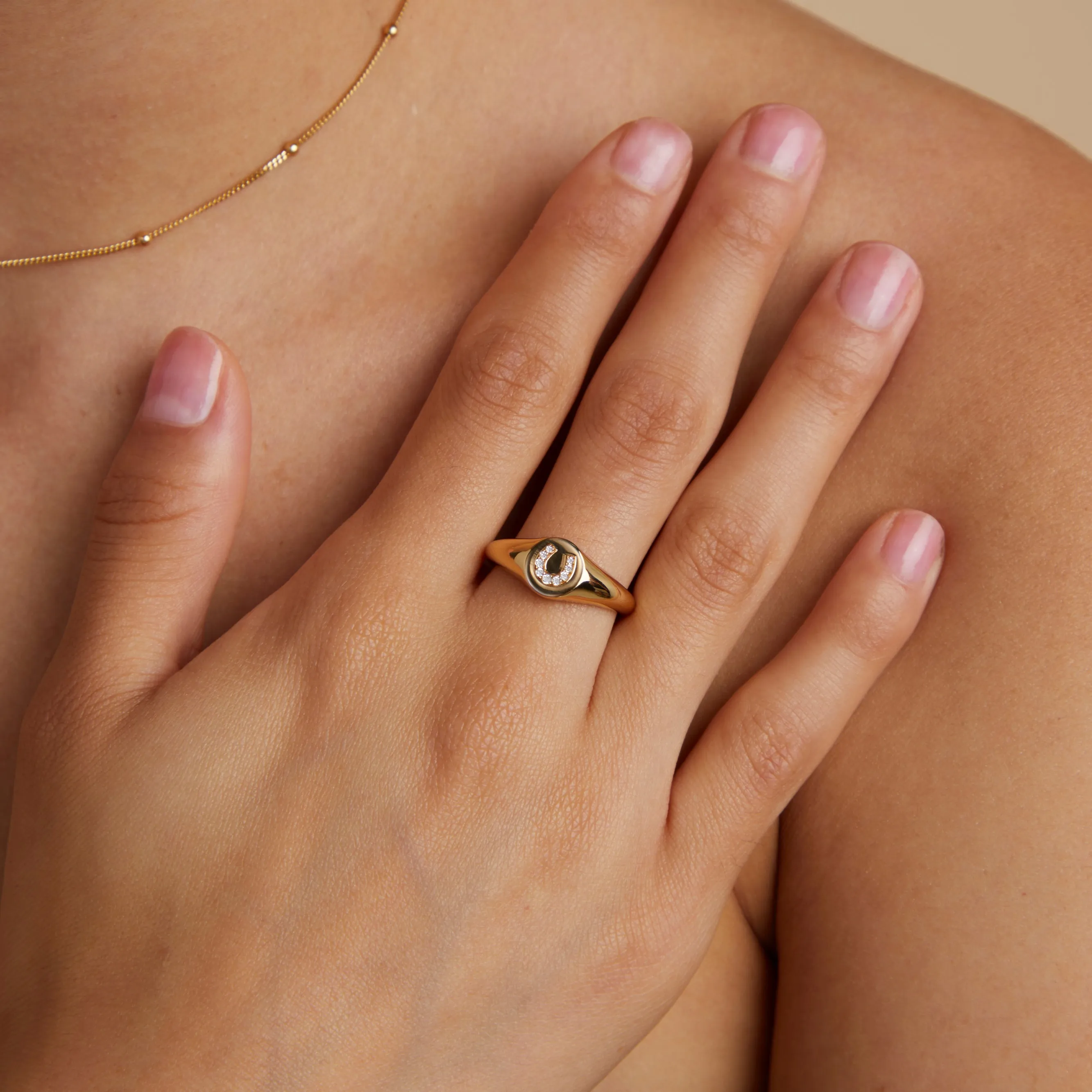 Horseshoe Signet Ring in Gold