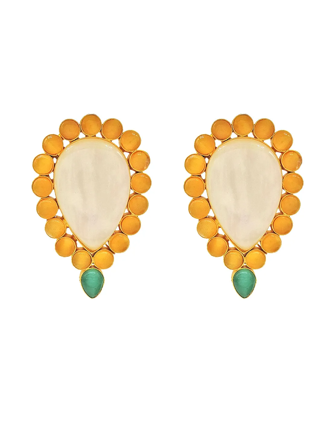 Inverted Drop Earrings | Jade, Blue, Orange & Sage