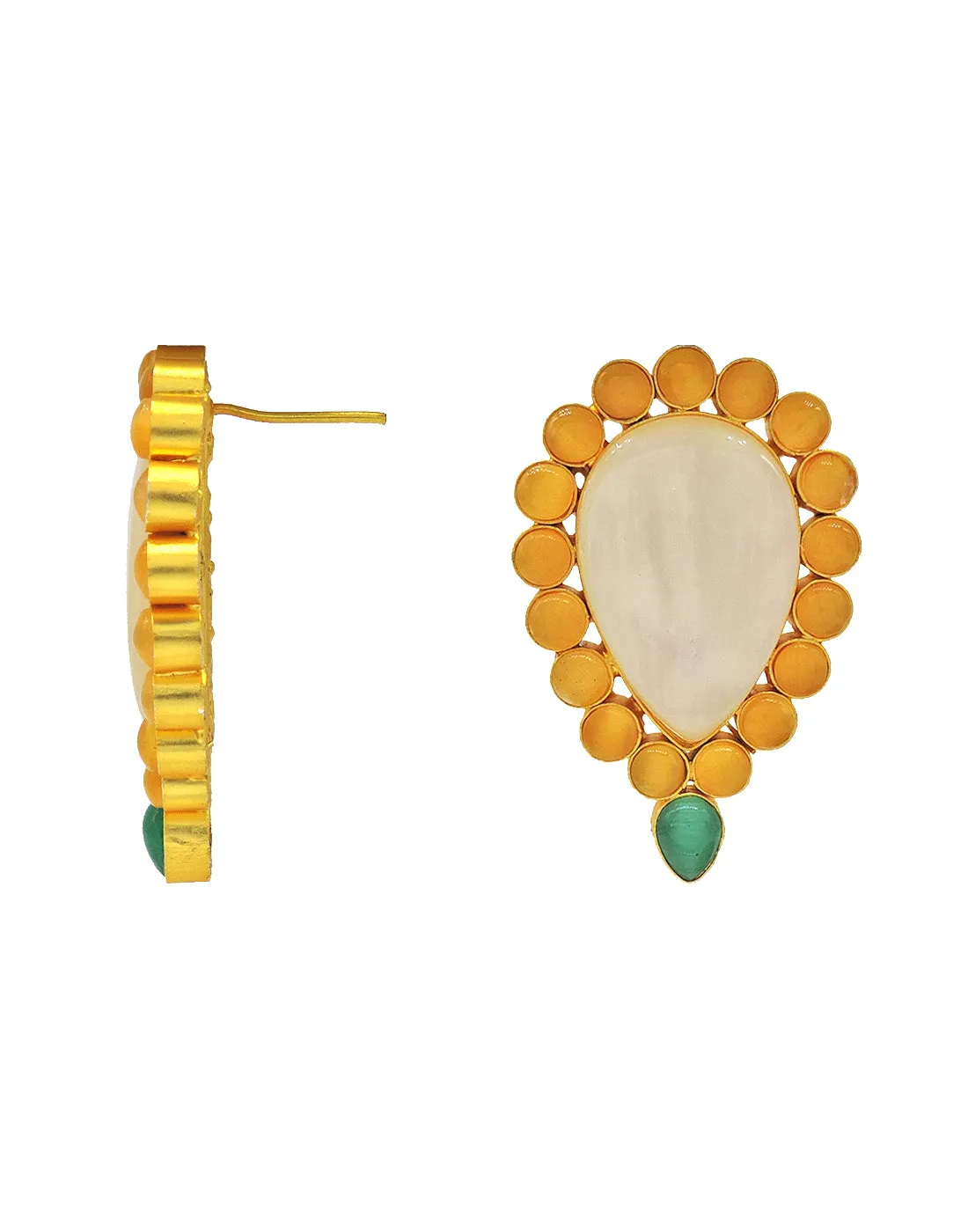 Inverted Drop Earrings | Jade, Blue, Orange & Sage