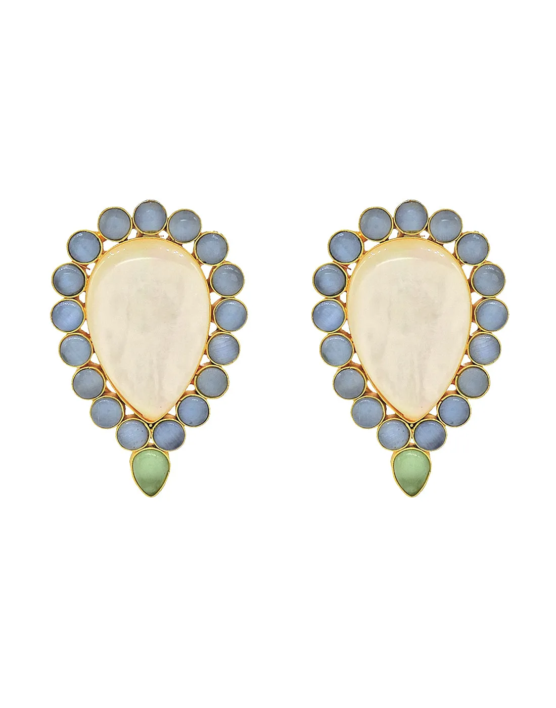 Inverted Drop Earrings | Jade, Blue, Orange & Sage