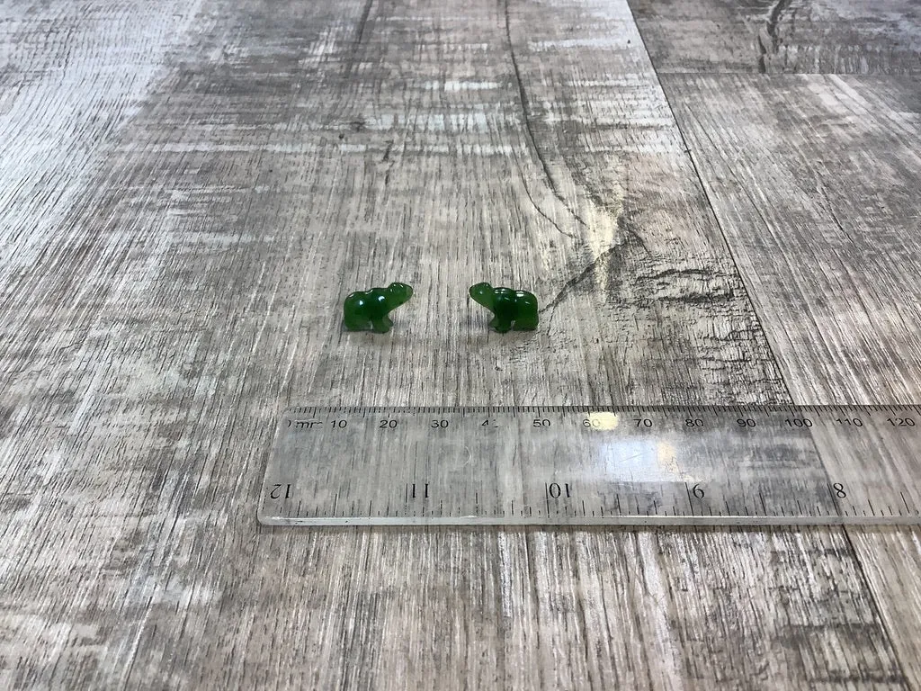 Jade Bear Studs