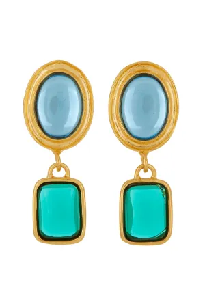 Jelly Earrings - Blue & Emerald