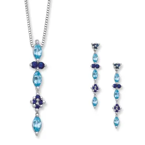 KATARINA Blue Topaz and Sapphire Jewelry Set